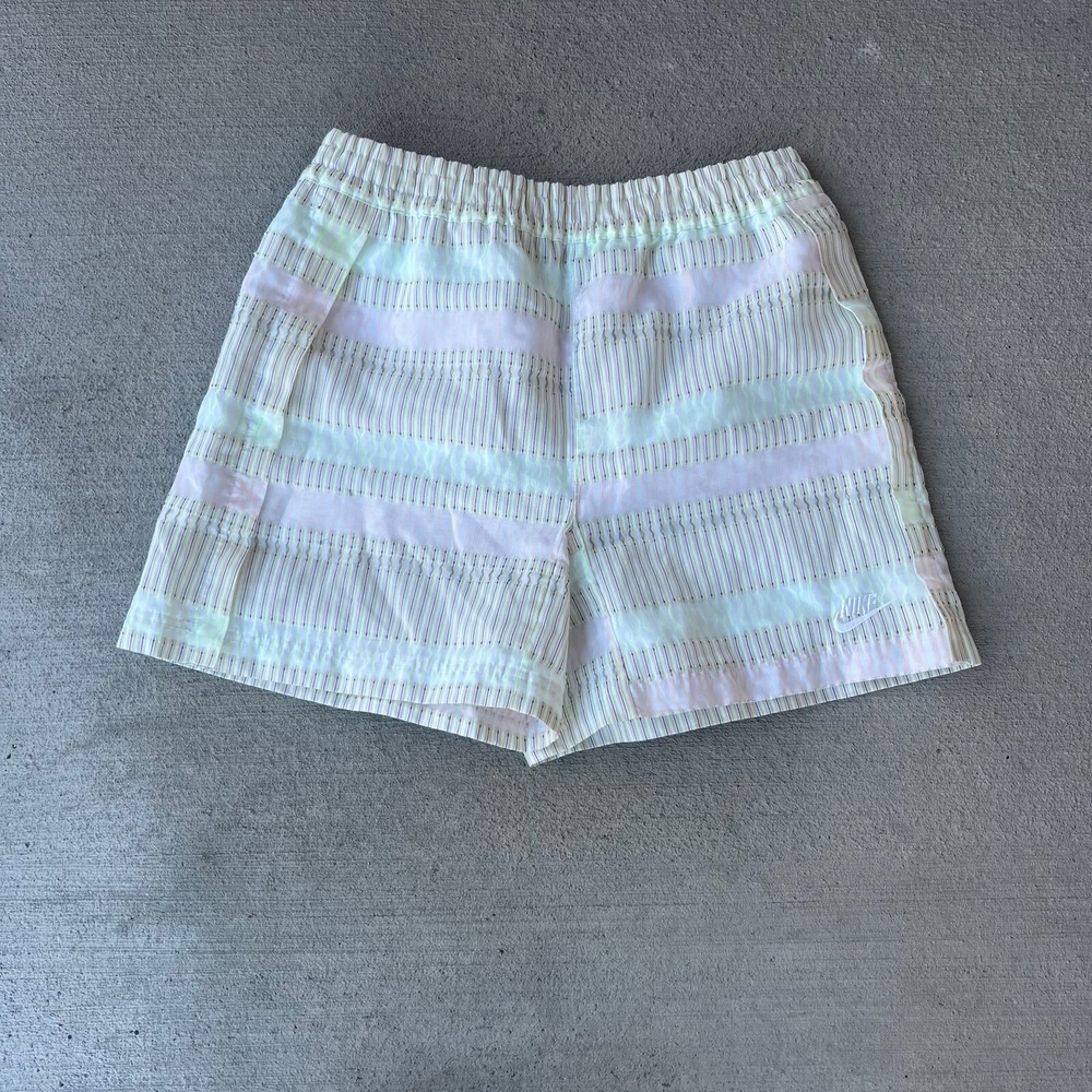 Nike Women's Earth Day High Waist Shorts Pink Yellow Size L Running Gym